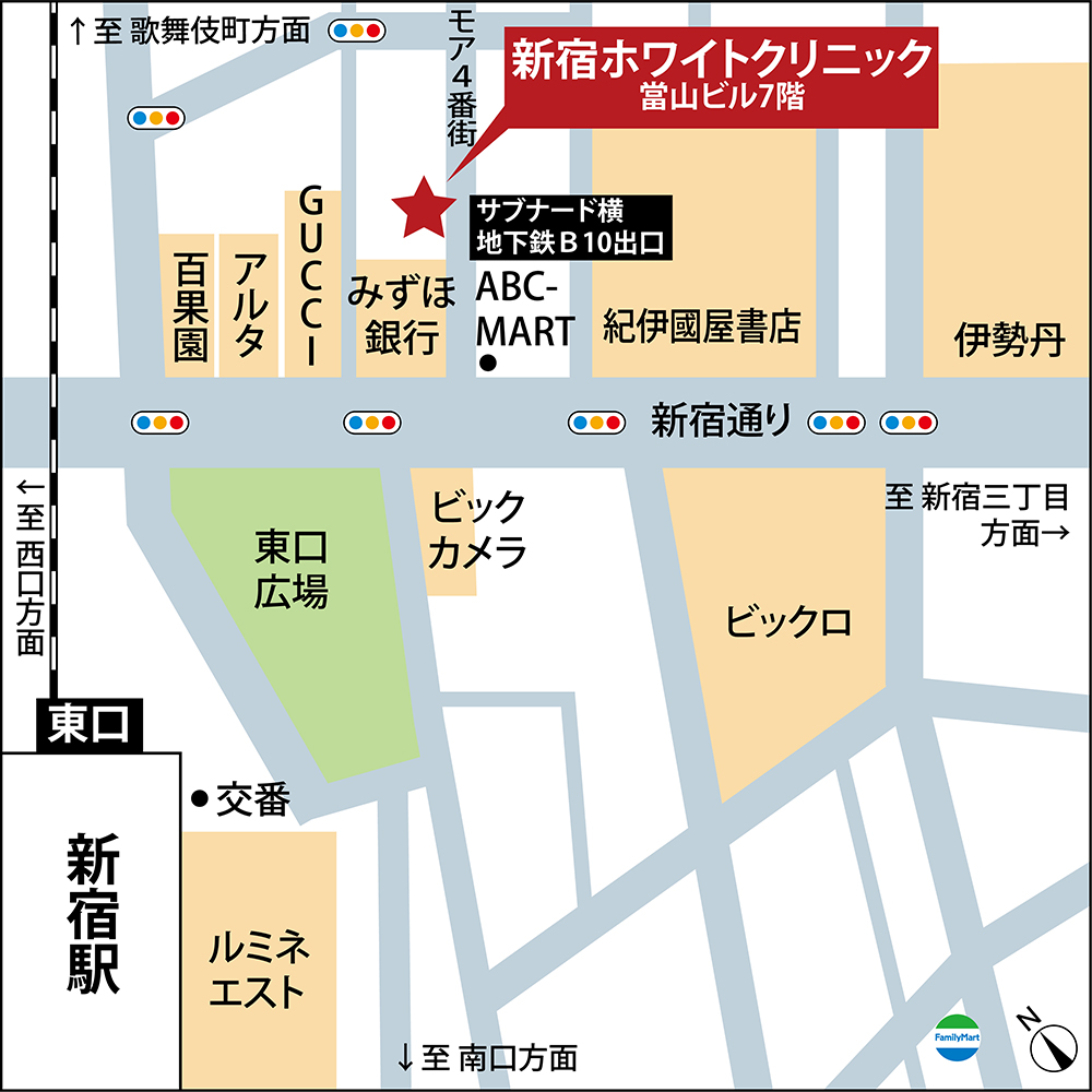 新宿ホワイトクリニック周辺の地図